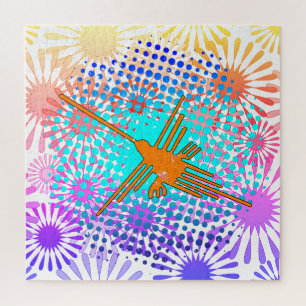 Golden Nazca Lines Hummingbird Legpuzzel