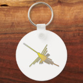 Golden Nazca Lines Hummingbird Sleutelhanger (Voorkant)