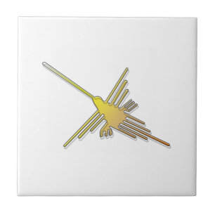 Golden Nazca Lines Hummingbird Tegeltje