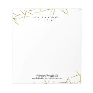 Golden Needles White   Elegant Mode Designer Notitieblok
