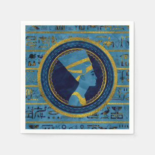 Golden Nefertiti over blauwe marmer Servet