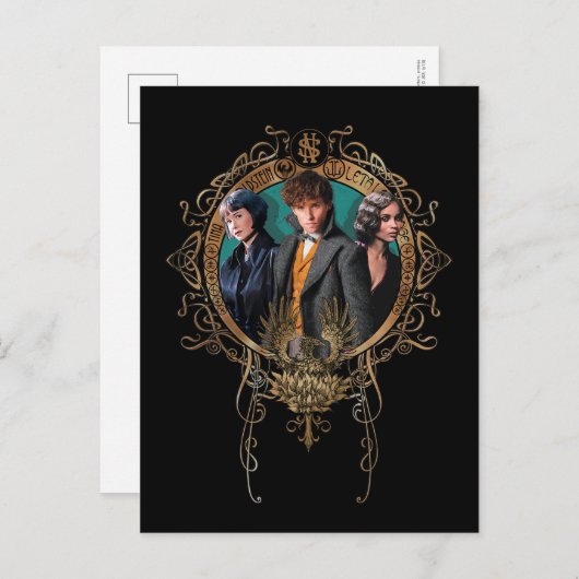 Golden Newt, Tina en Leta Art Deco Portrait Briefkaart (Voorkant / Achterkant)