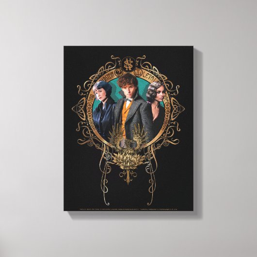 Golden Newt, Tina en Leta Art Deco Portrait Canvas Afdruk (Voorkant)