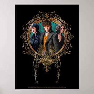 Golden Newt, Tina en Leta Art Deco Portrait Poster