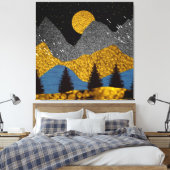 Golden Night Canvas Afdruk (Insitu (Slaapkamer))