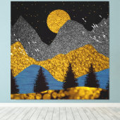 Golden Night Canvas Afdruk (Insitu (Houten vloer))