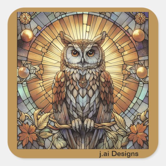 Golden Nocturne Vierkante Sticker (Voorkant)