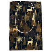 Golden Noir Christmas Forest Medium Cadeauzakje (Voorkant)
