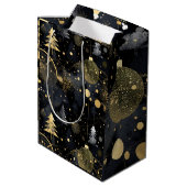 Golden Noir Christmas  Medium Cadeauzakje (Achterkant Gekanteld)