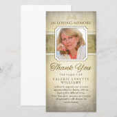 Golden Notes Musical Memorial Carte de remerciemen (Devant / Derrière)