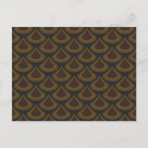 Golden Nouveau Peacock druppels Briefkaart