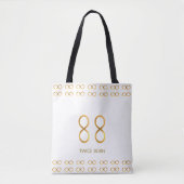 Golden Number 88 & Infinity Pattern on White Draagtas (Voorkant)