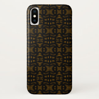 Golden Obsidian Tribal Ikat Pattern iPhone X Hoesje