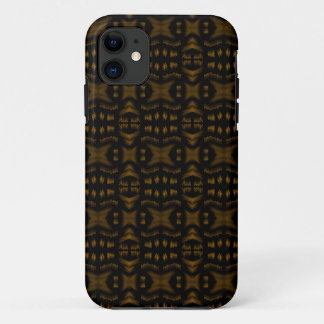 Golden Obsidian Tribal Ikat Pattern iPhone 11 Hoesje