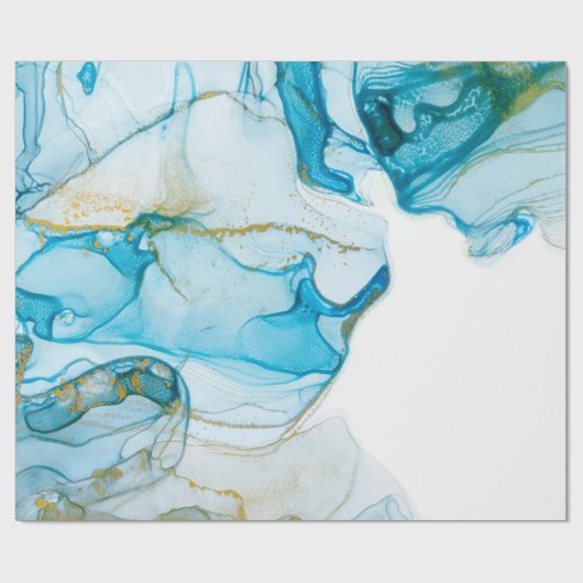 Golden oceaangolven. Rijke heldere abstracte afbee Cadeaupapier (Vlak)