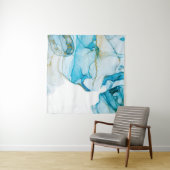 Golden oceaangolven. Rijke heldere abstracte afbee Wandkleed (In Situ (horizontaal))