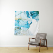 Golden oceaangolven. Rijke heldere abstracte afbee Wandkleed (In situ)