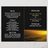 Golden Ocean, Elegant Beach Wedding Programme (Devant)