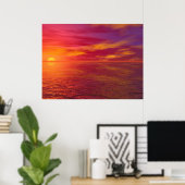 Golden Ocean Sunset Poster (Thuiskantoor)