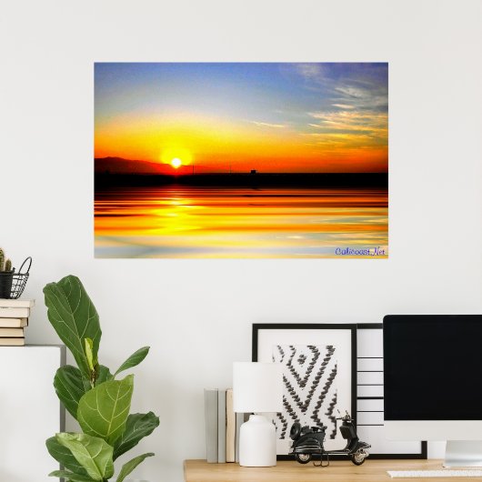 Golden Ocean Sunset Print (Thuiskantoor)