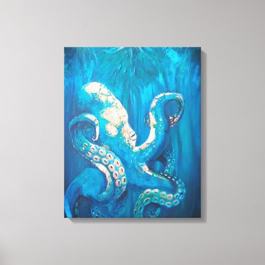 Golden Octopus Canvas Afdruk (Voorkant)