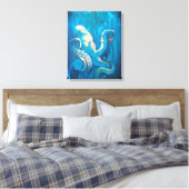 Golden Octopus Canvas Afdruk (Insitu (Slaapkamer))