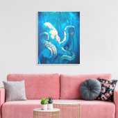 Golden Octopus Canvas Afdruk (Insitu (Woonkamer))