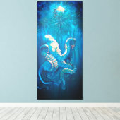 Golden Octopus Canvas Afdruk (Insitu (Houten vloer))