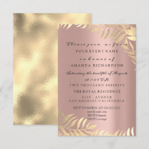 Golden Oerwoud Roos Elegant Bridal Birthday Kaart