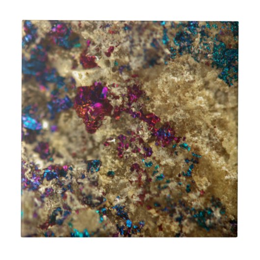 Golden Oil Slick Quartz Tegeltje (Voorkant)