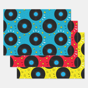 Golden Oldie Retro Vinyl Records Inpakpapier Vel