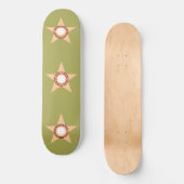 Golden Olive Stars Pattern Skateboard (Voorkant)