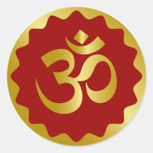 Golden Om Design Ronde Sticker