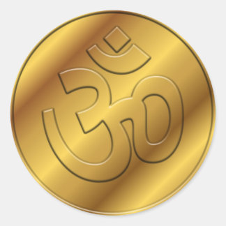 Golden Om Ronde Sticker