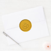 Golden Om Wax Seal Ronde Sticker (Envelop)