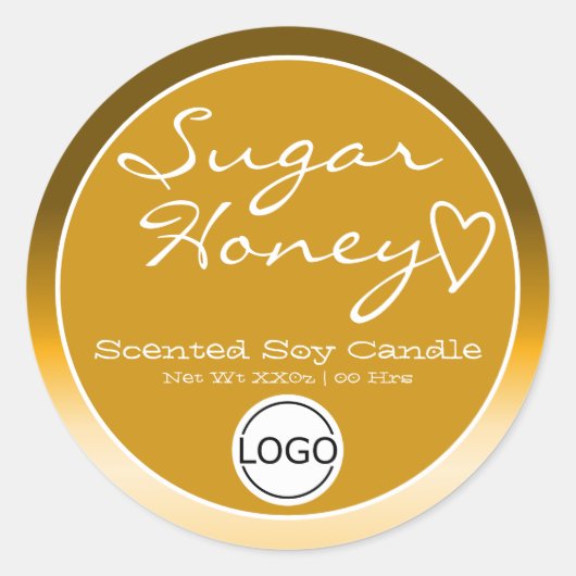 Golden Ombre Circle Logo Sjabloon Soy Candle Label (Voorkant)