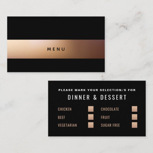 Golden Ombré, Modern Menu Selection (Voorkant / Achterkant)