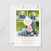Golden One Year Old Birthday Baby Drie Foto's (Voorkant)
