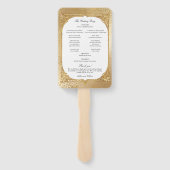 Golden Opulence Kerst Bloemen Trouwprogramma Handwaaier (Achterkant)