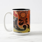 Golden Orange Paisley Motif café Mug (Gauche)