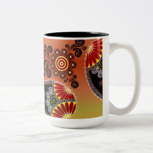 Golden Oranje Paisley Pattern Coffee Mok