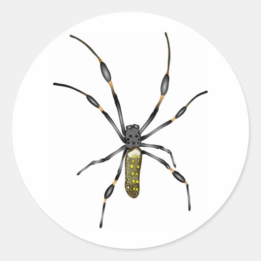 Golden Orb Spider Ronde Sticker (Voorkant)