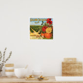 Golden Orchard Los Angeles Fruit Crate Label Poster (Keuken)