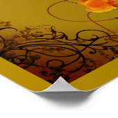 Golden Orchids Floral Art Poster (Hoek)