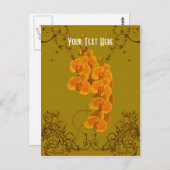 Golden Orchids Floral  Briefkaart (Voorkant / Achterkant)
