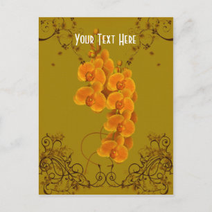 Golden Orchids Floral  Briefkaart