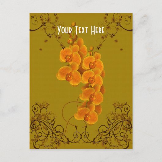 Golden Orchids Floral  Briefkaart (Voorkant)
