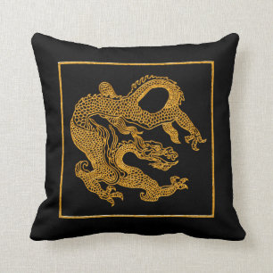 Golden oriental dragon 01 kussen