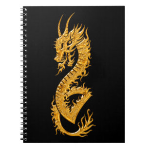 Golden oriental dragon 02 var notitieboek