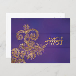Golden Ornament Happy Diwali-Briefkaart Briefkaart